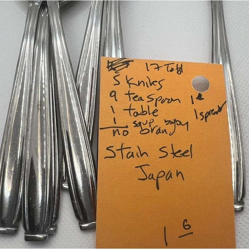 17 Dinner Knives spoons Stainless steel japan Set replacement silverware vintage